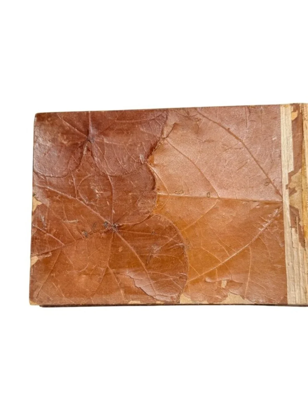 Handmade Natural Leaf Journal, Vintage Eco-Friendly Leather Look Scrapbook, Real